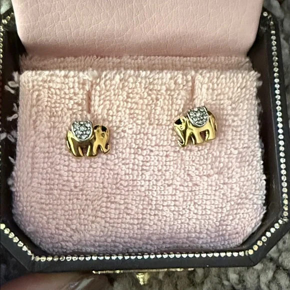 Juicy Coutore Gold and Silver Elephant Stud Earrings - Picture 1 of 4